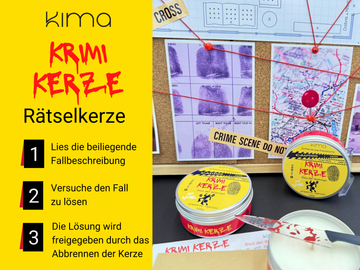 True Crime "Biss der Wahrheit" Duftkerze Rätselkerze Kriminalfall Spotify Bookish Krimi Erlebnis Denkspiel Geschenk Geburtstag Freundin