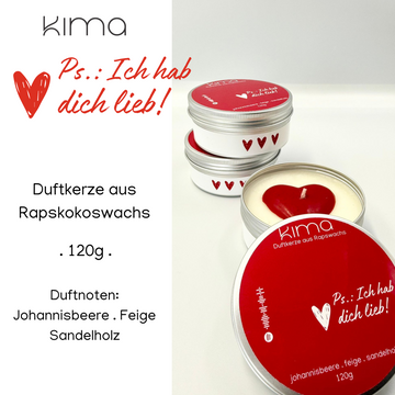 Valentinstag-Duftkerze aus Rapskokoswachs Valentinstagsgeschenk Valentinstag Happy Valentines Day und Spotify-Code mit Soundtrack