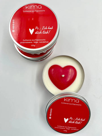 Valentinstag-Duftkerze aus Rapskokoswachs Valentinstagsgeschenk Valentinstag Happy Valentines Day und Spotify-Code mit Soundtrack